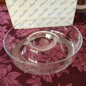 Princess House Heritage Hand Blown Vintage Chip N Dip Veggie Bowl Servewear 401